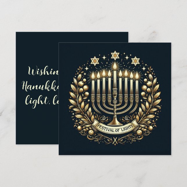 Hanukkah Festival of Lights Card (Front/Back)
