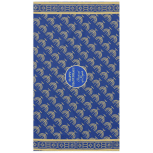 Hanukkah Festival Party Gold Menorah blue pattern Tablecloth