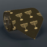 Hanukkah Festival Party Gold Menorah Pattern Tie<br><div class="desc">Ties Design with Happy Hanukkah Party Beautiful Decoration, Jewish Holiday, symbols festive ornament. Hanukkah luxury Vintage Gold background with traditional Chanukah symbols - Gold menorah, candlestick with candles, hanukkiah (chanukkiah), star of David and glowing lights doodle pattern, vintage style. Hanukkah Festival Event Decoration. Jerusalem, Israel. Unique design good for all...</div>