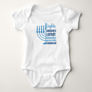 Hanukkah Festive Design for Babies Baby Bodysuit