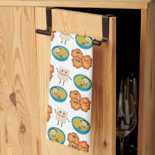 Hanukkah Food Cartoon Tote Bag Throw Pillow Apron  Kitchen Towel