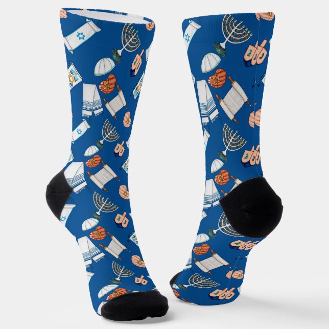 Hanukkah Fun Socks (Angled)