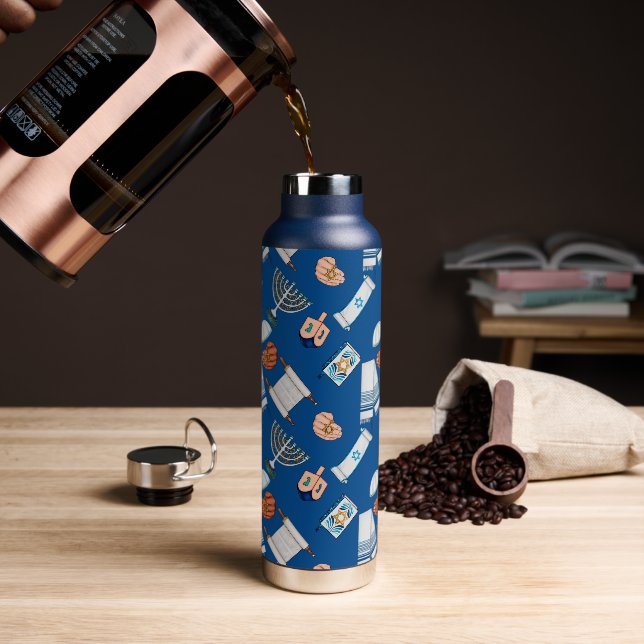 Hanukkah Fun Water Bottle (Coffee)