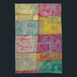 Hanukkah Funky Menorahs Kitchen Towel<br><div class="desc">Kitchen Towel Personalize "Funky Menorahs" hand towel. Enjoy this colorful hand towel filled with silver Menorahs and Happy Chanukah wishes for your drying pleasure! Personalize by deleting text and adding your own. Use your favorite font style, color, and size. Thanks for stopping and shopping by. Much appreciated! Happy Chanukah/Hanukkah! Style:...</div>