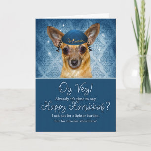 Hanukkah Funny Chihuahua in a Yarmulke Holiday Card