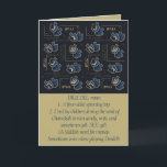 Hanukkah Funny Dreidel Gold and Blue Holiday Card<br><div class="desc">Humorous "Dreidel" Hanukkah/Chanukah, greeting card. Enjoy another funny "Define This" greeting card. This fun "Dreidel" holiday card is just right for all of your friends and family this year. As always, design elements can be edited: moved, resized, rotated, etc. Background colors can be changed out. Personalize by deleting text and...</div>