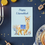 Hanukkah Funny Llama Llamakkah Chrismukkah Holiday Card<br><div class="desc">This design may be personalized in the area provided by changing the photo and/or text. Or it can be customized by choosing the click to customize further option and delete or change the colour of the background, add text, change the text colour or style, or delete the text for an...</div>