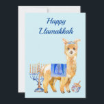 Hanukkah Funny Llama Llamakkah Chrismukkah Holiday Card<br><div class="desc">This design may be personalized in the area provided by changing the photo and/or text. Or it can be customized by choosing the click to customize further option and delete or change the colour of the background, add text, change the text colour or style, or delete the text for an...</div>