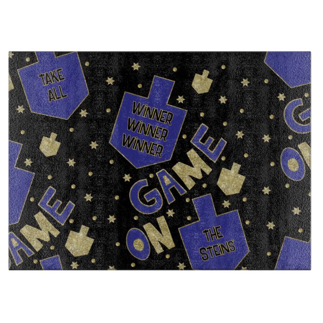Hanukkah GAME ON Cutting Board (Front)