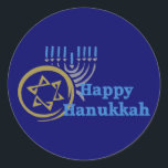 Hanukkah Gelt and Menorah Tees and GIfts Classic Round Sticker<br><div class="desc">Hanukkah Gelt and Menorah Tees and GIfts</div>