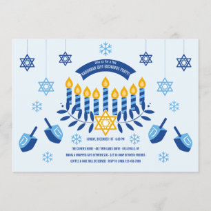 Hanukkah Gift Exchange Party Invitation