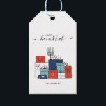 Hanukkah Gifts & Menorah Holiday Gift Tag<br><div class="desc">Personalize the custom text above. You can find additional coordinating items in our "Hanukkah Gifts and a Menorah" collection.</div>
