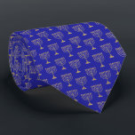 Hanukkah Gold Menorah Blue Tie<br><div class="desc">Celebrate Hanukkah in style with this men's necktie featuring a classic gold Menorah on a rich blue background. Perfect for adding a festive touch to your holiday attire. This tie blends tradition with a modern, sleek look. Whether you are attending a family gathering or a holiday party, this necktie is...</div>