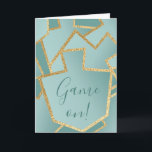 Hanukkah Greeting Card Elegant Dreidels/Turquoise<br><div class="desc">"Hanukkah Gold/Turquoise Dreidels" Greeting Card with Envelope. Personalize by deleting text on the front and inside of greeting card. Choose your favourite font style, colour, and size. Thanks for stopping and shopping by. Much appreciated!!! Happy Hanukkah! Size: Standard (5" x 7") Birthdays or holidays, good days or hard days, Zazzle’s...</div>