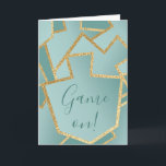 Hanukkah Greeting Card Elegant Dreidels/Turquoise<br><div class="desc">"Hanukkah Gold/Turquoise Dreidels" Greeting Card with Envelope. Personalize by deleting text on the front and inside of greeting card. Choose your favourite font style, colour, and size. Thanks for stopping and shopping by. Much appreciated!!! Happy Hanukkah! Size: Standard (5" x 7") Birthdays or holidays, good days or hard days, Zazzle’s...</div>