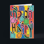 Hanukkah Greeting Card Hanukkah Happy Art<br><div class="desc">"Hanukkah "Hanukkah Happy Art" Greeting Card with Envelope. Personalize by deleting text on the inside of greeting card and replacing with your own message. Choose your favourite font style, colour, and size. All elements can be edited (rotated, moved, deleted, resized, etc.) Thanks for stopping and shopping by. Much appreciated!!! Happy...</div>