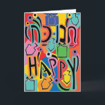 Hanukkah Greeting Card Hanukkah Happy Art<br><div class="desc">"Hanukkah "Hanukkah Happy Art" Greeting Card with Envelope. Personalize by deleting text on the inside of greeting card and replacing with your own message. Choose your favourite font style, colour, and size. All elements can be edited (rotated, moved, deleted, resized, etc.) Thanks for stopping and shopping by. Much appreciated!!! Happy...</div>