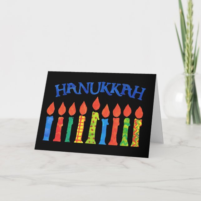 Hanukkah Greeting Card with Candles (Front)