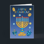 Hanukkah Greeting Card With Menorah<br><div class="desc">Pretty Hanukkah greeting card with Menorah</div>