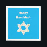 Hanukkah Greeting with Flowers Napkin<br><div class="desc">A design for the Jewish holiday Hanukkah, or the "festival of lights" as it is commonly called.</div>