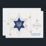 Hanukkah Greetings Holiday Card<br><div class="desc">An elegant Hanukkah greeting card with a Star of David and Menorah. (Image by pikisuperstar of Freepik.com). The card is easy to customize with your wording, font and font colour. Not exactly what you're looking for? All our products can be custom designed to meet your needs at no extra charge....</div>