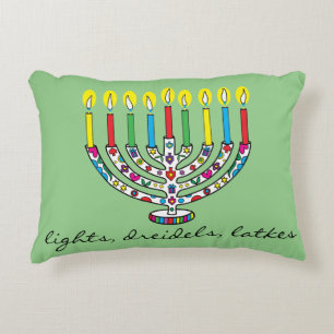 Hanukkah Hanukkiah Bright Lights Accent Pillow