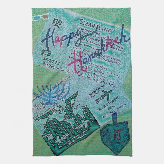 Hanukkah Happiness Kitchen Towel (Vertical)