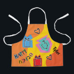 Hanukkah Happy Bright Art Apron<br><div class="desc">Hanukkah Happy Bright Art Apron. Personalize by deleting text and adding your own. Use your favourite font style, colour, and size. Be sure to choose size and strap colour. All design elements can be transferred to other Zazzle products and edited. Happy Hanukkah! Thanks for stopping by. Much appreciated! Size: All-Over...</div>