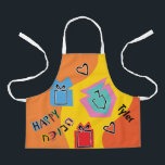 Hanukkah Happy Bright Art Apron<br><div class="desc">Hanukkah Happy Bright Art Apron. Personalize by deleting text and adding your own. Use your favourite font style, colour, and size. Be sure to choose size and strap colour. All design elements can be transferred to other Zazzle products and edited. Happy Hanukkah! Thanks for stopping by. Much appreciated! Size: All-Over...</div>