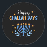 Hanukkah Happy Challah Days Funny Jewish Matching Classic Round Sticker<br><div class="desc">Hanukkah Happy Challah Days Funny Jewish Matching</div>