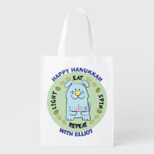 Hanukkah Happy Dog, Light, Eat, Spin