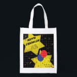 Hanukkah Happy Game On Reusable Grocery Bag<br><div class="desc">Hanukkah Happy Game On, white 2-sided bag. All design elements can be edited. All editable text can be deleted and replaced with your own message. Use your favourite font colour, size, and style. Happy Hanukkah/Chanukah! Style: Reusable Bag Go green and save the planet with our reusable grocery bag! Made with...</div>
