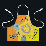 Hanukkah Happy Glitzy Art Apron<br><div class="desc">Hanukkah Happy Glitzy Art Apron. Personalize by deleting text and adding your own. Use your favourite font style, colour, and size. Be sure to choose the size and strap colour. All design elements can be transferred to other Zazzle products and edited. Happy Hanukkah! Thanks for stopping by. Much appreciated! Size:...</div>