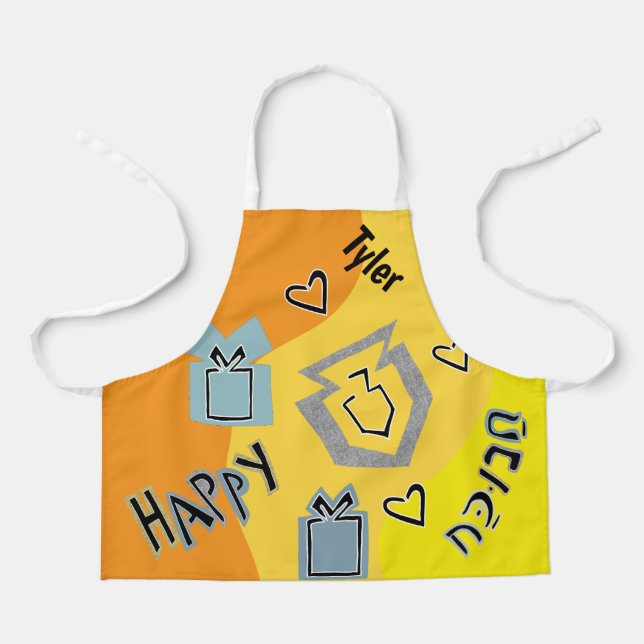 Hanukkah Happy Glitzy Art Apron (Front)