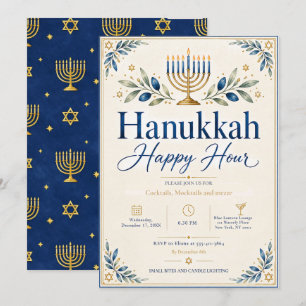 Hanukkah Happy Hour Cocktail Party Invitation
