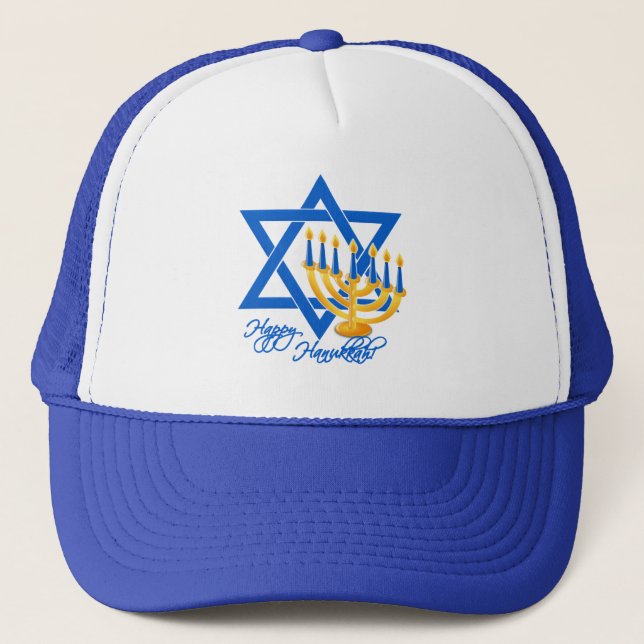 Hanukkah hat, choose colour trucker hat (Front)