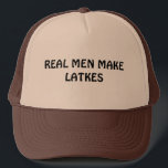 HANUKKAH HAT REAL MEN MAKE LATKES<br><div class="desc">GIVE THIS FUNNY JEWISH HAT AS A HANUKKAH GIFT TO A REAL MAN TO WEAR WITH HIS JEWISH PRIDE.</div>