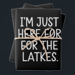 Hanukkah I'm Just Here For The Latkes Jewish  Wrapping Paper Sheet<br><div class="desc">Hanukkah I'm Just Here For The Latkes Jewish Holiday</div>