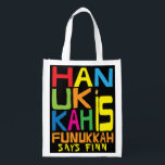 Hanukkah Is Funukkah Bag<br><div class="desc">Hanukkah Is Funukkah, white 2-sided bag. All design elements can be edited. All editable text can be deleted and replaced with your own message. Use your favourite font colour, size, and style. Happy Hanukkah/Chanukah! Style: Reusable Bag Go green and save the planet with our reusable grocery bag! Made with a...</div>