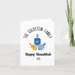 Hanukkah Jewish Chanuka Personalized Family Name Holiday Card