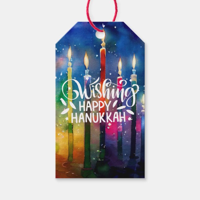 Hanukkah Jewish festival theme Gift Tags (Front)