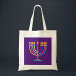 Hanukkah Jewish Holiday Hanukkiah symbol Judaica Tote Bag<br><div class="desc">Hanukkah Menorah Lights Holiday symbol. Hanukkah Chanukkiah Logo Decoration. Israel,  Jerusalem. Sofiartmedia Hanukkiah label Modern Design. Accessories > Bags & Wallets > Totes & Shopping Bags > Tote Bags Judaica</div>