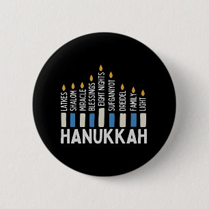 Hanukkah Jewish Holiday Menorah Jew 2 Inch Round Button