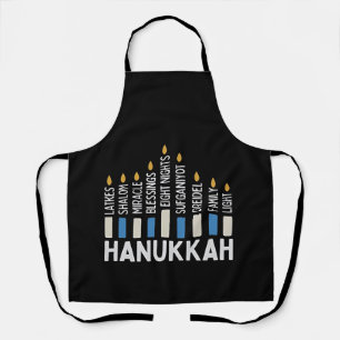 Hanukkah Jewish Holiday Menorah Jew Apron