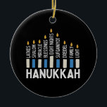 Hanukkah Jewish Holiday Menorah Jew Ceramic Ornament<br><div class="desc">Menorah celebration,  latke and light,  Jewish holiday 2025,  festival of lights,  traditional Hanukkah spirit,  dreidel joy,  shalom and pride,  family holiday warmth,  candle lighting culture,  Jewish winter celebration</div>