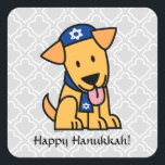 Hanukkah Jewish Labrador Retriever Puppy Dog Square Sticker<br><div class="desc">Hanukkah Jewish Labrador Retriever Puppy Dog. Thank you for looking at Happy Foods Design!</div>