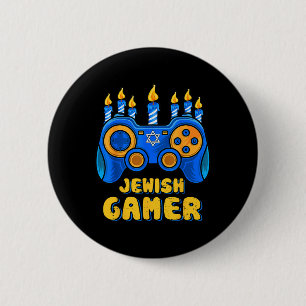 Hanukkah Jewish Video Game Controller Gamer Chanuk 2 Inch Round Button