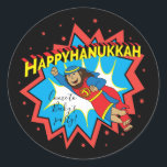 Hanukkah Judah Maccabee Chanukah Round Classic Round Sticker<br><div class="desc">"Pink Cat Ballerina, Happy Chanukah" Stickers Round. Have fun using these stickers as cake toppers, gift tags, envelope seals, favour bag closures, or whatever rocks your festivities! Personalize by deleting text and adding your own words, using your favourite font style, size, and colour. Thanks for stopping and shopping by! Your...</div>