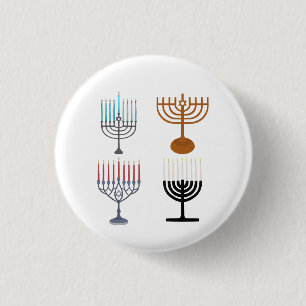 Hanukkah Judaism Jew Religion 1 Inch Round Button