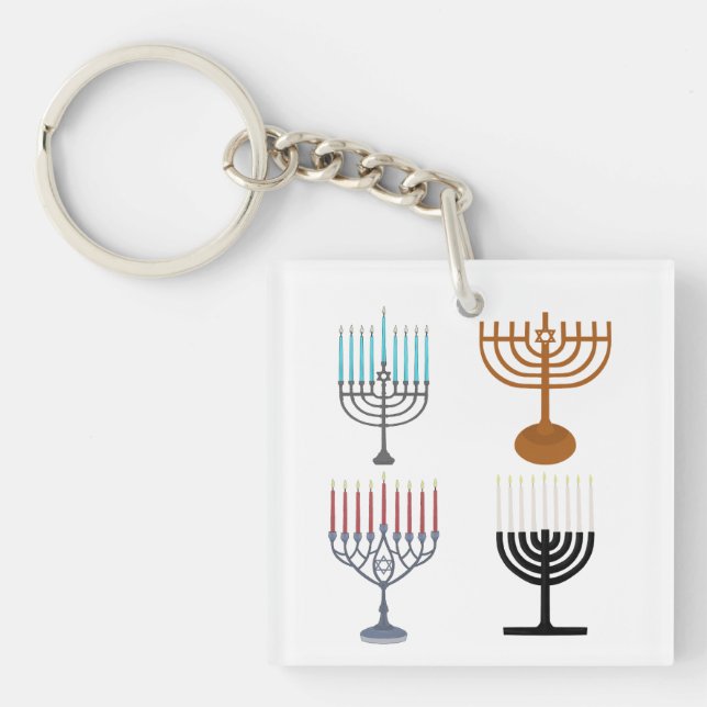 Hanukkah Judaism Jew Religion Keychain (Front)
